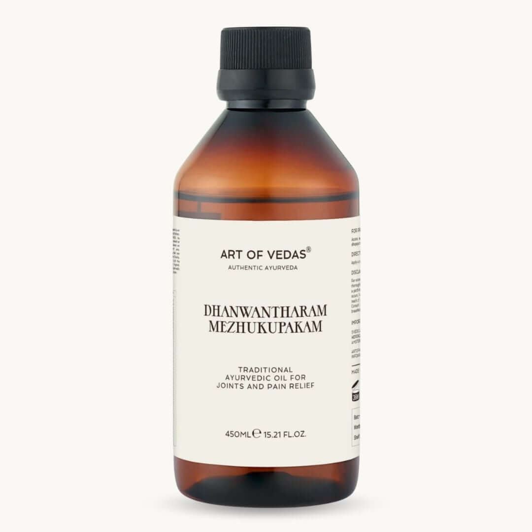 Art of Vedas Dhanwantharam Mezhukupakam 450ml - Traditional Ayurvedic Oil for Joints and Pain Relief