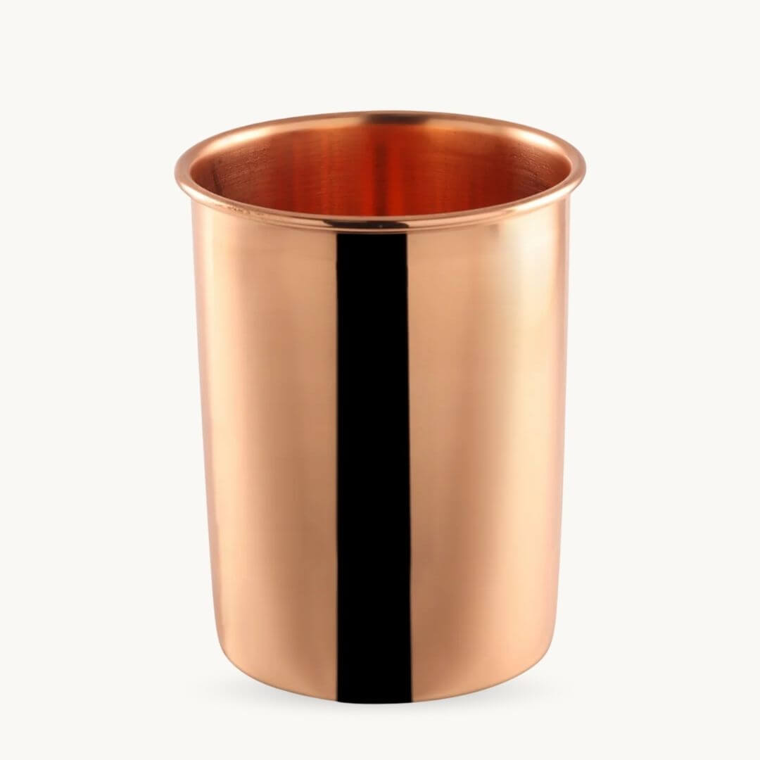 Art of Vedas Pure Copper Drinking Glass - Ayurvedic Copper Tumbler for Daily Water Intake and Wellness Benefits